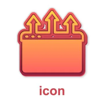 Gold Browser window icon isolated on white background. Vector Stockillustratie