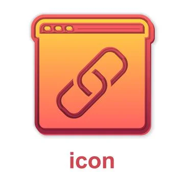 Gold Browser window icon isolated on white background. Vector Stockillustratie