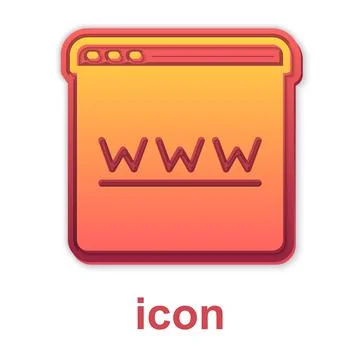 Gold Browser window icon isolated on white background. Vector イラスト素材