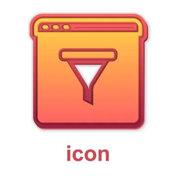 Gold Browser window icon isolated on white background.  Vector Stockillustratie