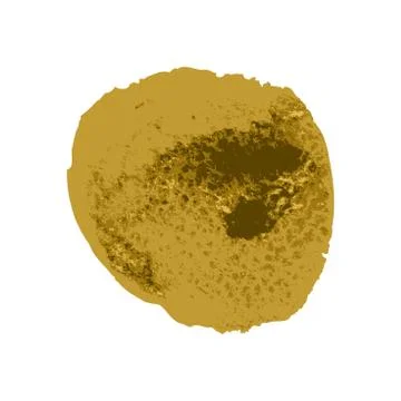 Gold brush paint stroke with rough edges on white background. Splash abstract Stock Illustration