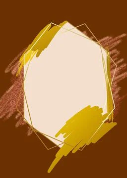 Gold brush stroke frame Stock Illustration