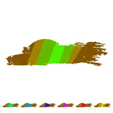 Gold brush stroke with striped texture creating scratch effect 스톡 일러스트