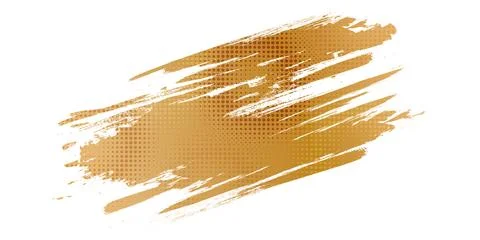 Gold Brush Texture with Halftone Effect Isolated on White Background Stock Illustration