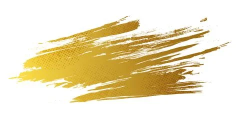 Gold Brush Texture with Halftone Effect Isolated on White Background Stock Illustration