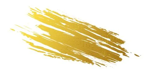 Gold Brush Texture with Halftone Effect Isolated on White Background Stock Illustration