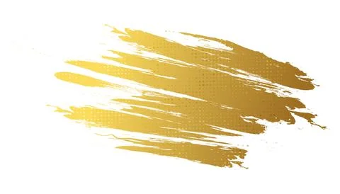 Gold Brush Texture with Halftone Effect Isolated on White Background Stock Illustration