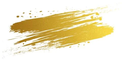 Gold Brush Texture with Halftone Effect Isolated on White Background Stock Illustration