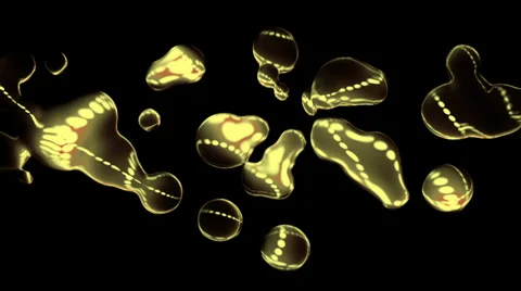 Gold bubble on black background Stock Footage 33849471