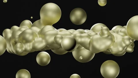 Gold bubbles. 3D render Stock Footage 165388289