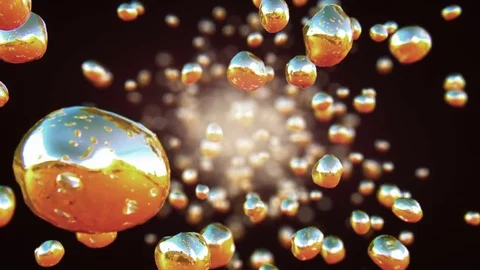 Gold bubbles loopable background Video stock 74949068