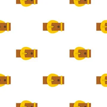 Gold buckle belt pattern flat Ilustração Stock