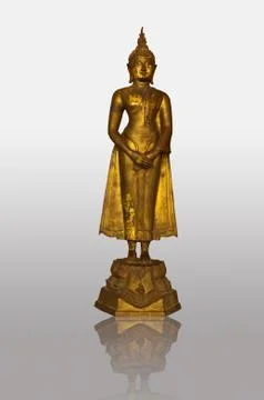 Gold buddha image in thai temple Stock Photos