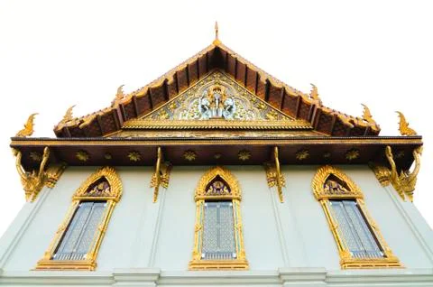 Gold buddhist monastery window Stock Photos