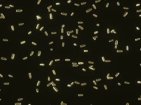 Gold Bullets Floating On Black Illustrazione stock