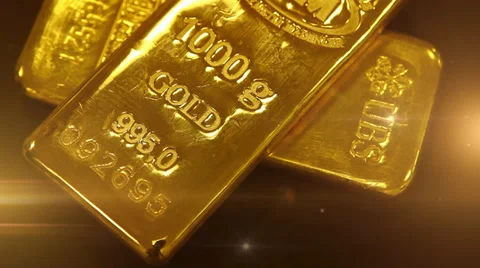 Gold bullion Stock Footage 34523317