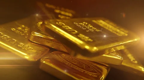 Gold bullion Video stock 34523347