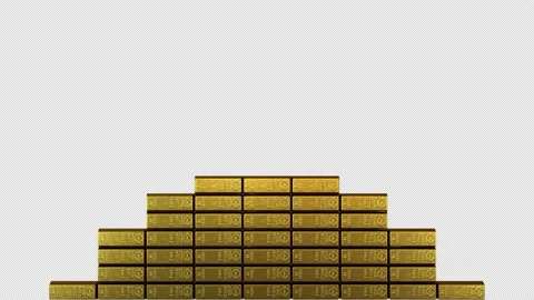 Gold Bullion Wall On Alpha Video stock 239555448