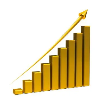 Gold business graph up Stock Illustration