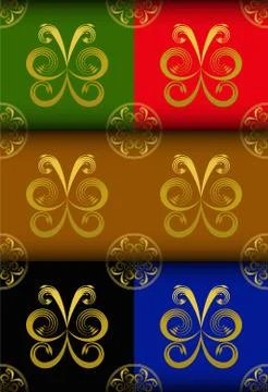 Gold butterfly pattern Illustrazione stock