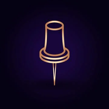Gold button icon. Vector illustration isolated on a blue background. School t Stock Illustration
