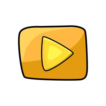 Gold button illustration. Hand drawn illustration, Flat design Illustrazione stock