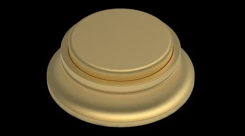Gold button isolated 3d illustration golden render Stock Illustration