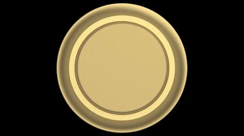 Gold button isolated 3d illustration golden render Stock Illustration