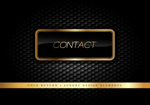 Gold Button on the luxury black background. Graphic elements. Stock Illustration