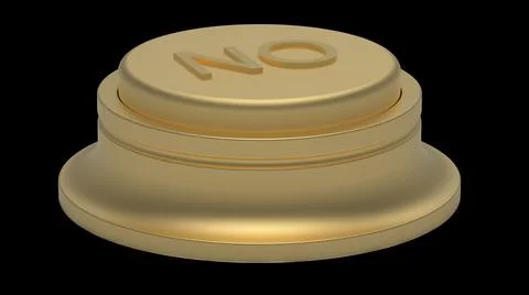 Gold button no isolated 3d illustration golden render イラスト素材