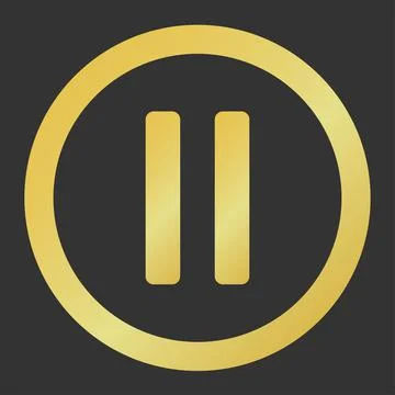 Gold button pause Illustration