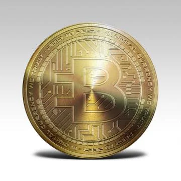 Gold bytecoin isolated on white background 3d illustration Stock Illustration