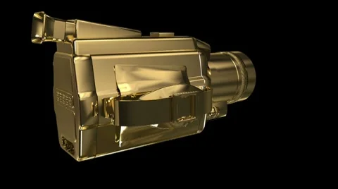 Gold camcorder Stock Footage 8677062