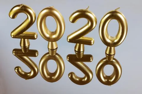 Gold candle background for 2020 year Stock Photos