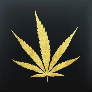 Gold cannabis leaf vector Stock Illustration
