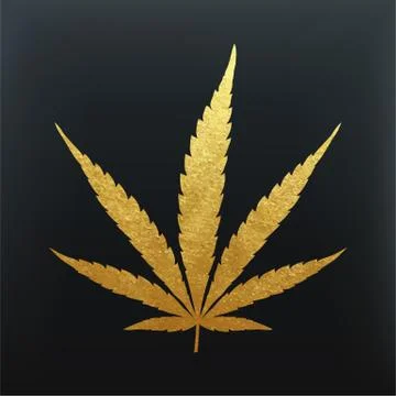 Gold cannabis leaf vector Stock Illustration