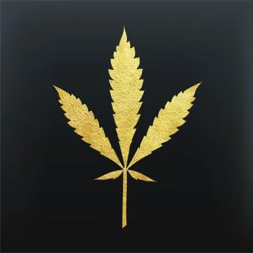Gold cannabis leaf vector Stock Illustration
