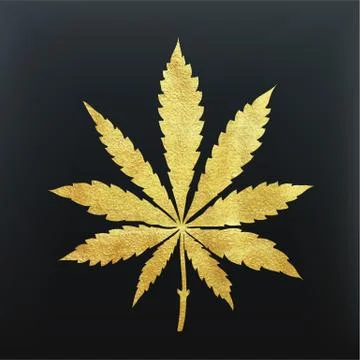 Gold cannabis leaf vector Stock Illustration
