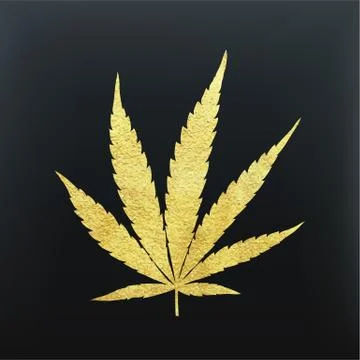 Gold cannabis leaf vector Stock Illustration
