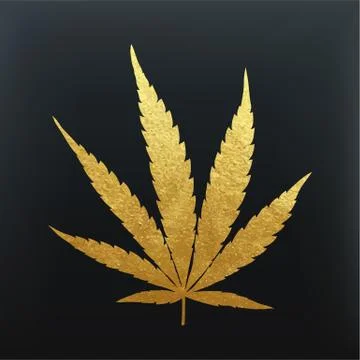 Gold cannabis leaf vector Stock Illustration
