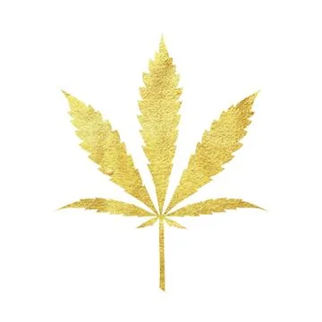 Gold cannabis leaf vector Stock Illustration