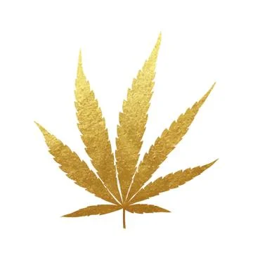 Gold cannabis leaf vector Stock Illustration