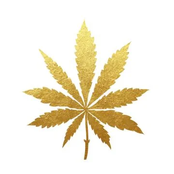 Gold cannabis leaf vector Stock Illustration
