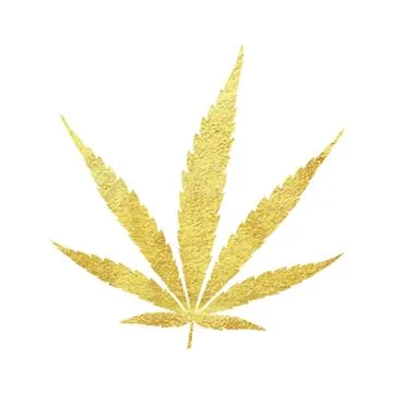 Gold cannabis leaf vector Stock Illustration