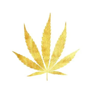Gold cannabis leaf vector Stock Illustration