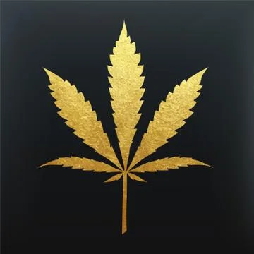 Gold cannabis leaf vector Stock Illustration
