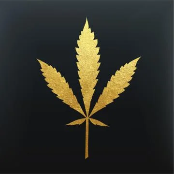 Gold cannabis leaf vector Stock Illustration