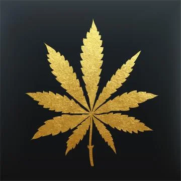 Gold cannabis leaf vector Stock Illustration
