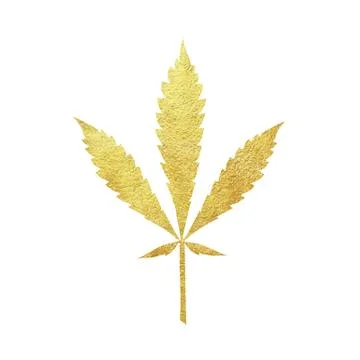 Gold cannabis leaf vector Stock Illustration