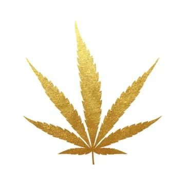 Gold cannabis leaf vector Stock Illustration